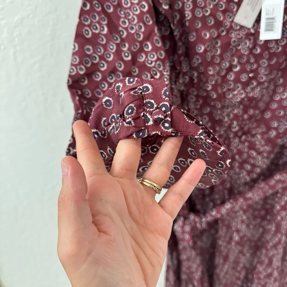 Outerknown Stardust midi dress plum laurel Cotton Silk L - Image 8