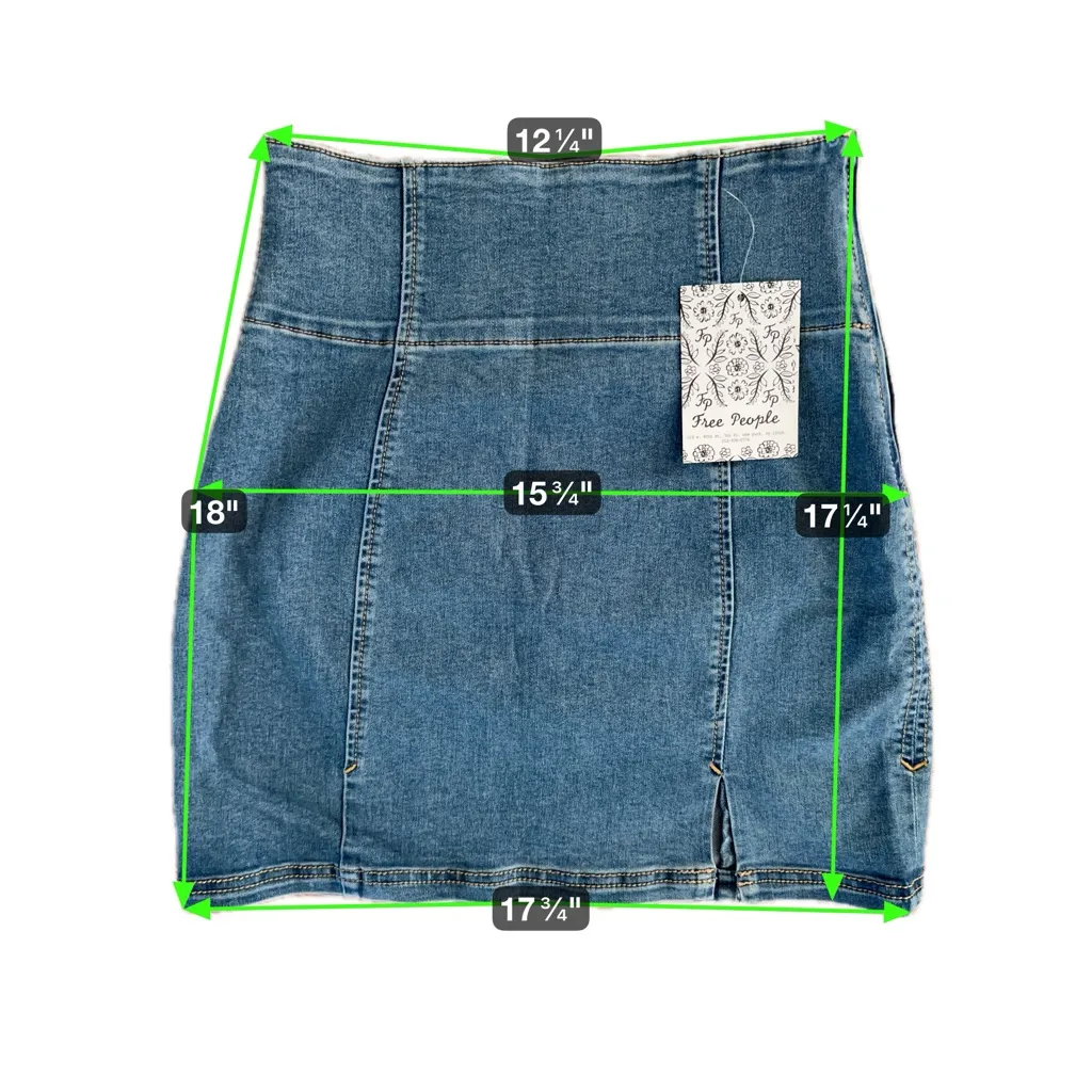 NWT Free People Holding Onto a Dream Denim Mini Skirt Size 4 - Image 11