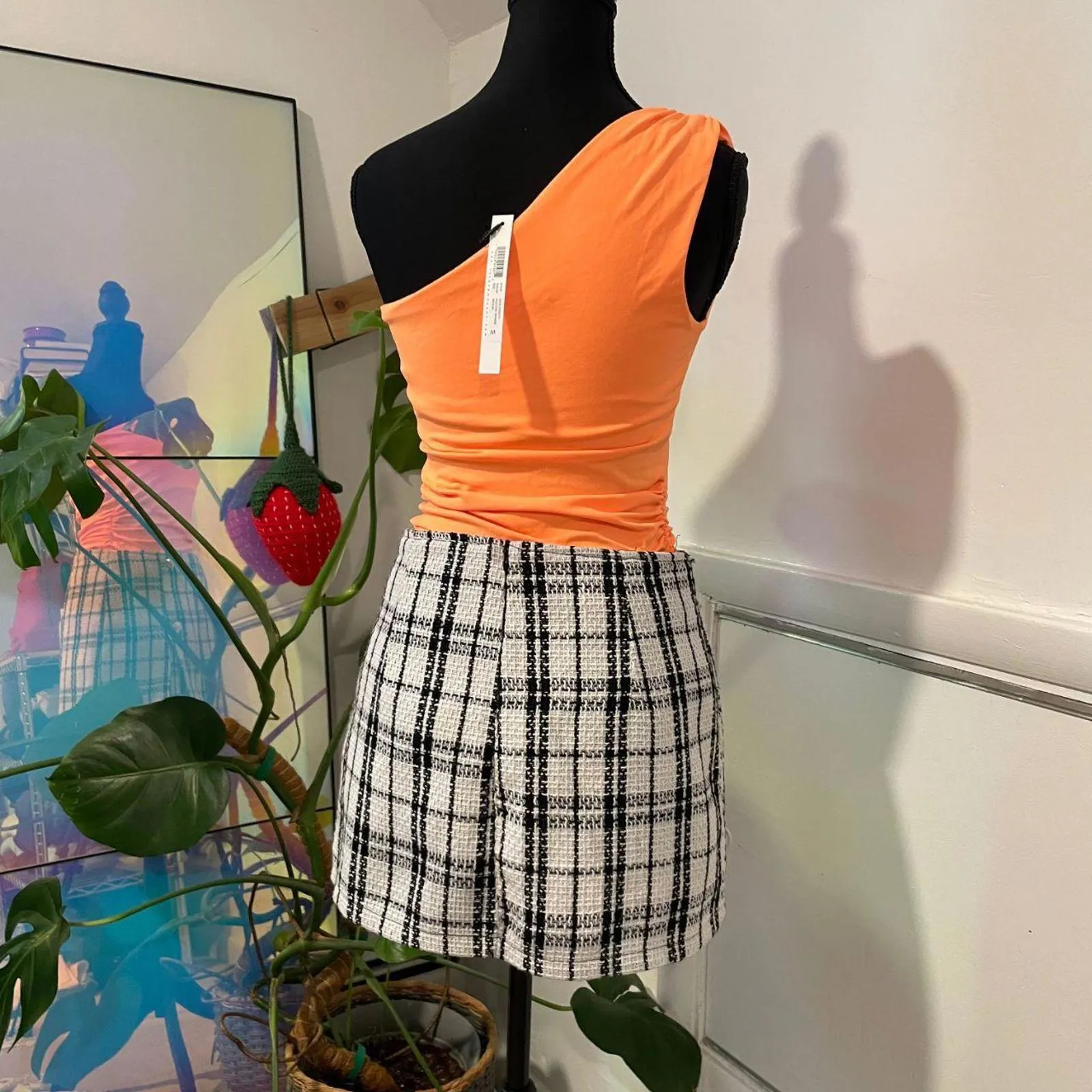 susana monaco one shoulder top. orange size m - Image 4