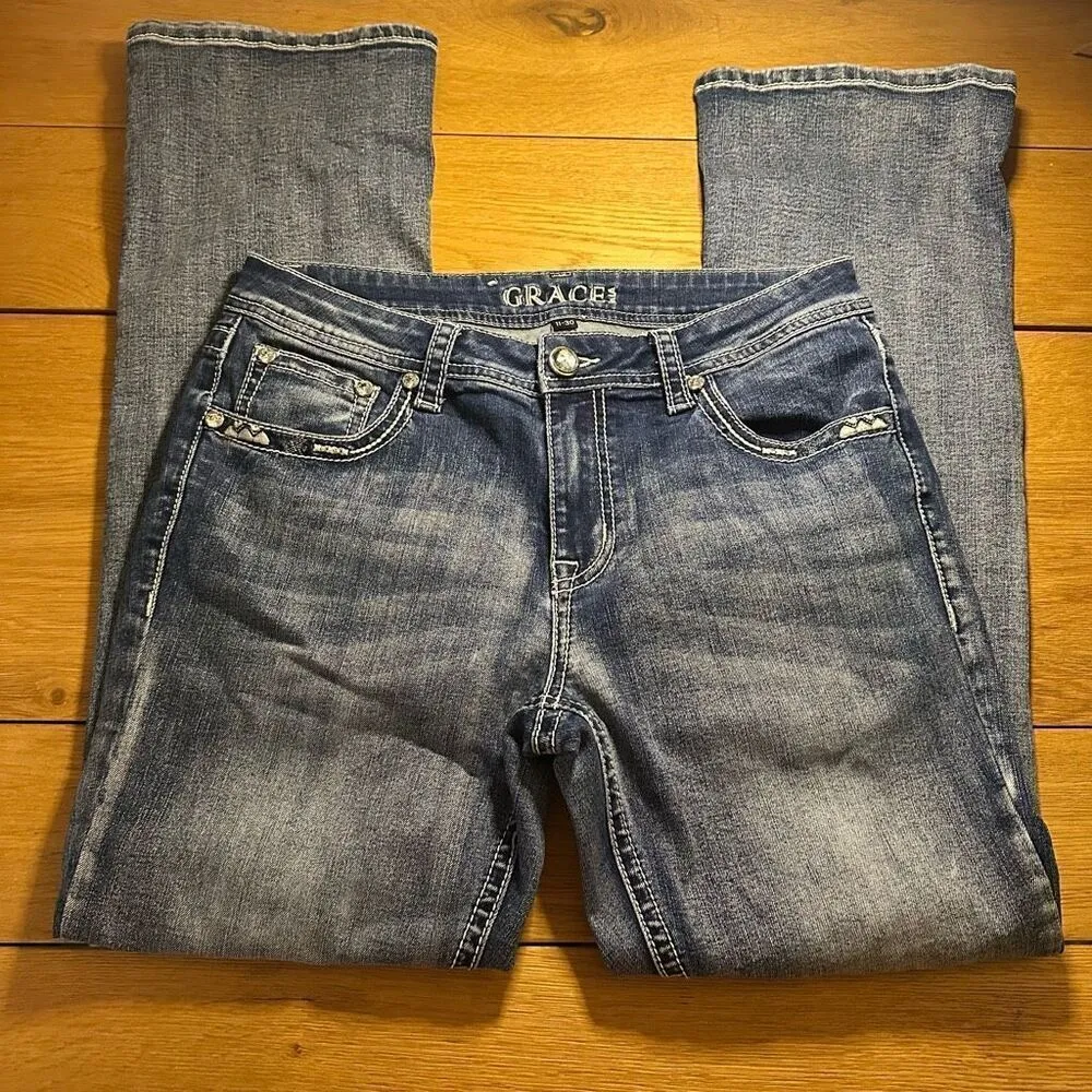 Grace in LA embellished jeans 11/30 Blue Size undefined - Image 2