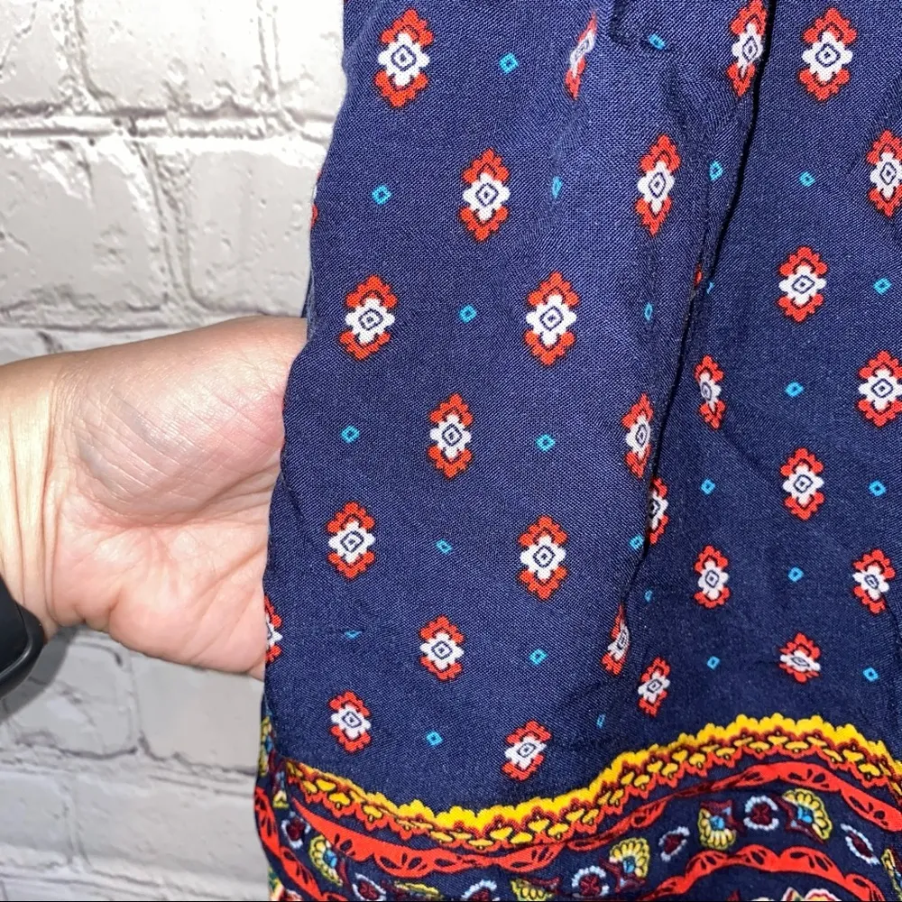 Xhilaration Faux Wrap Patterned Multicolor Romper - Image 2