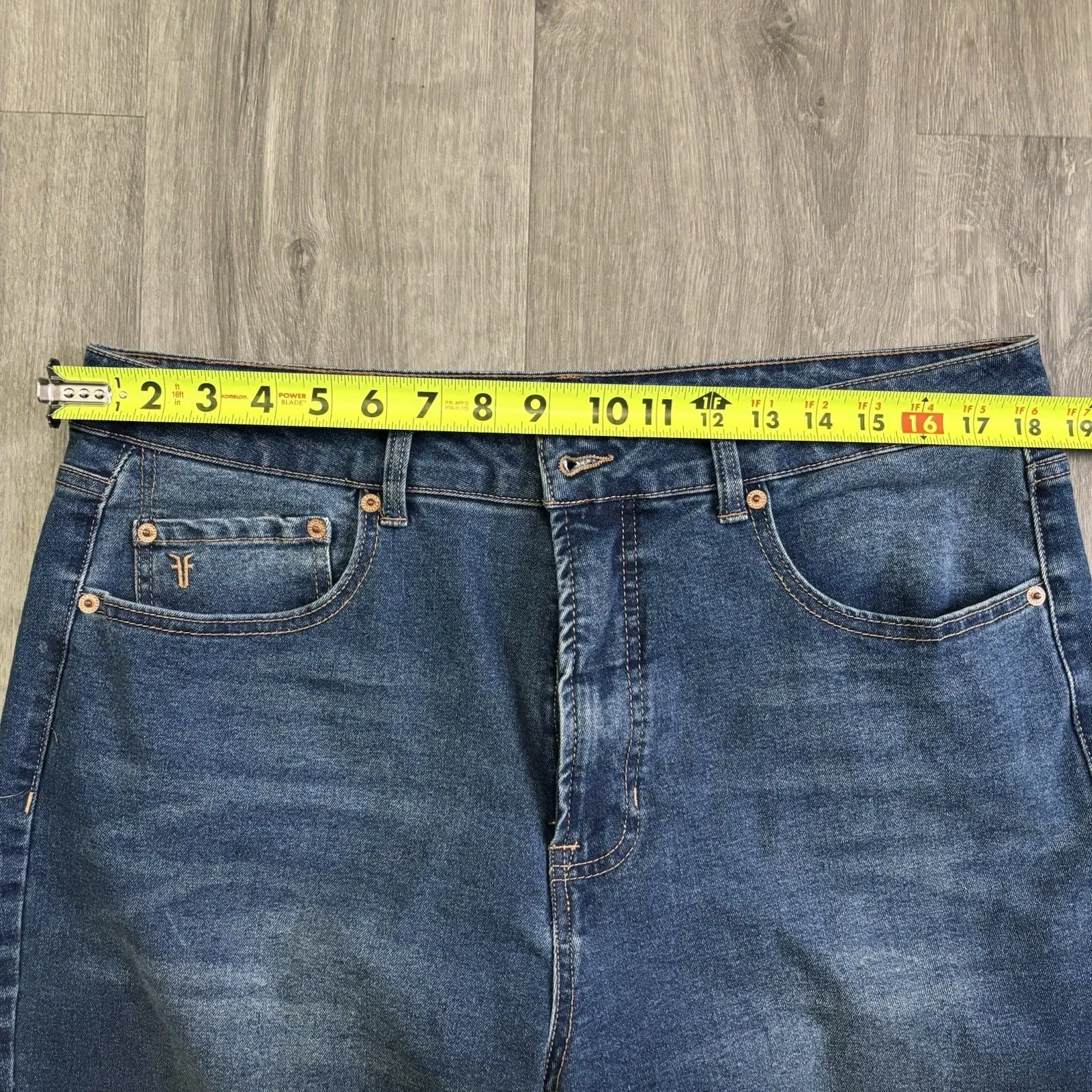 Frye High Rise Crop Jeans Cuffed Denim Women's Size 14/32 Vacation Festival Hike - Image 8