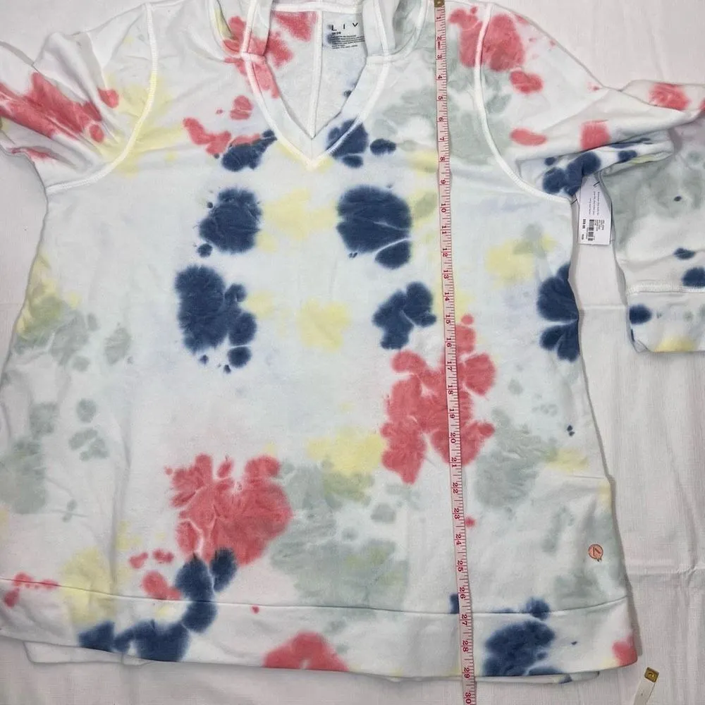 Lane Bryant Livi Activewear V-Neck Tie Dye Tunic Hoodie Sweatshirt (18/20) - Image 13