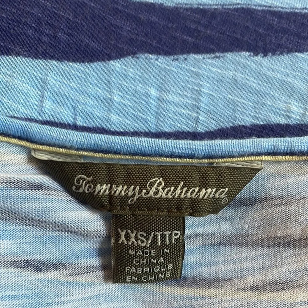 Tommy Bahama Blue Yellow 100% Rayon Maxi Dress Tropical Cap Sleeve V Neck - Image 6