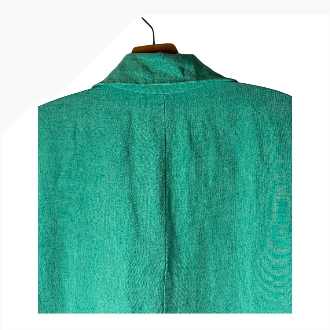 Show Me Your Mumu Romper Women Medium Green Linen Blend‎ Bicoastal Blazer Preppy - Image 5