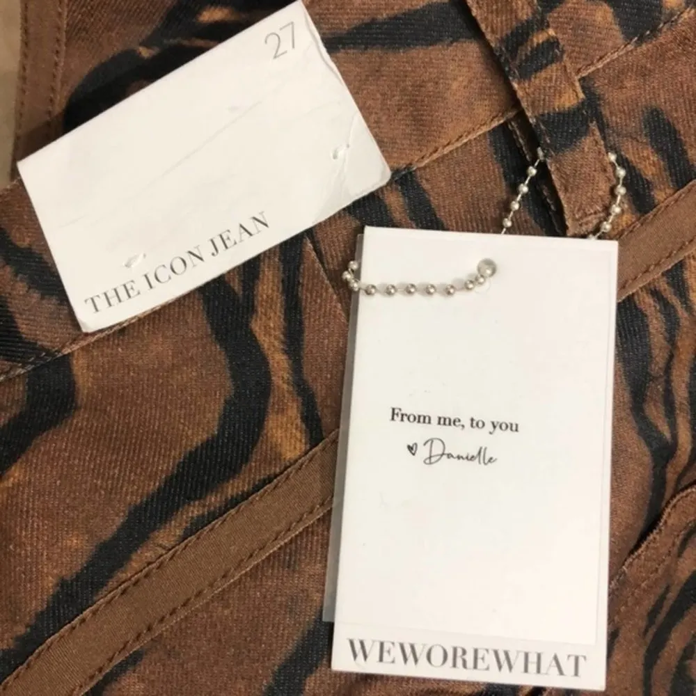 WeWoreWhat Tiger Stripe Piped Stiletto Slit The Icon Jeans 27 - Image 9