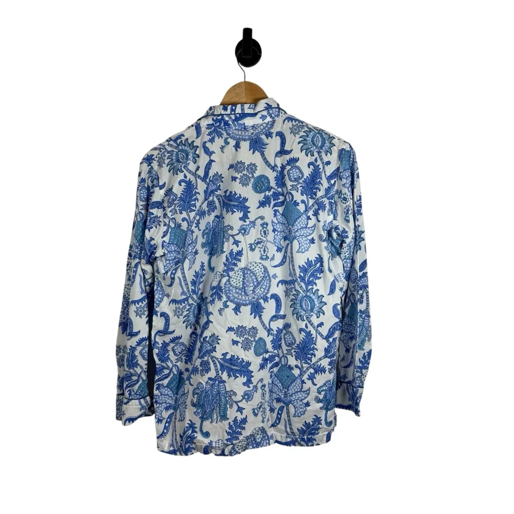 Roller Rabbit Women’s Amanda Printed Loungewear Top in Blue/White Size M - Image 11