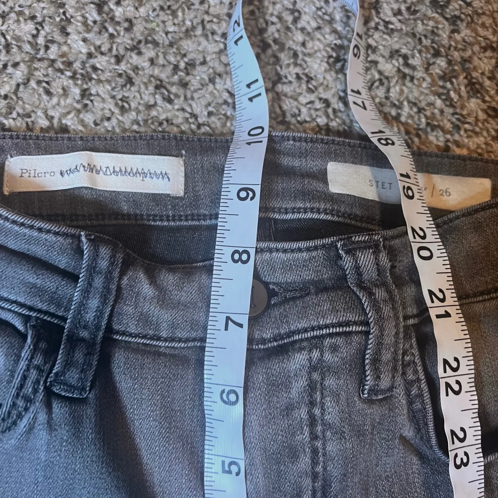 Pilcro Stet Gray Wash Denim Jeans Skinny Ankle Casual Women's Size 26‎ - Image 5