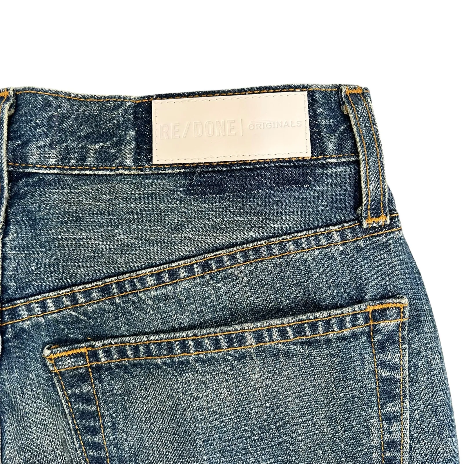 Re/Done Levis Originals Button Fly Denim Jeans Blue High Rise Medium Wash 26 - Image 5