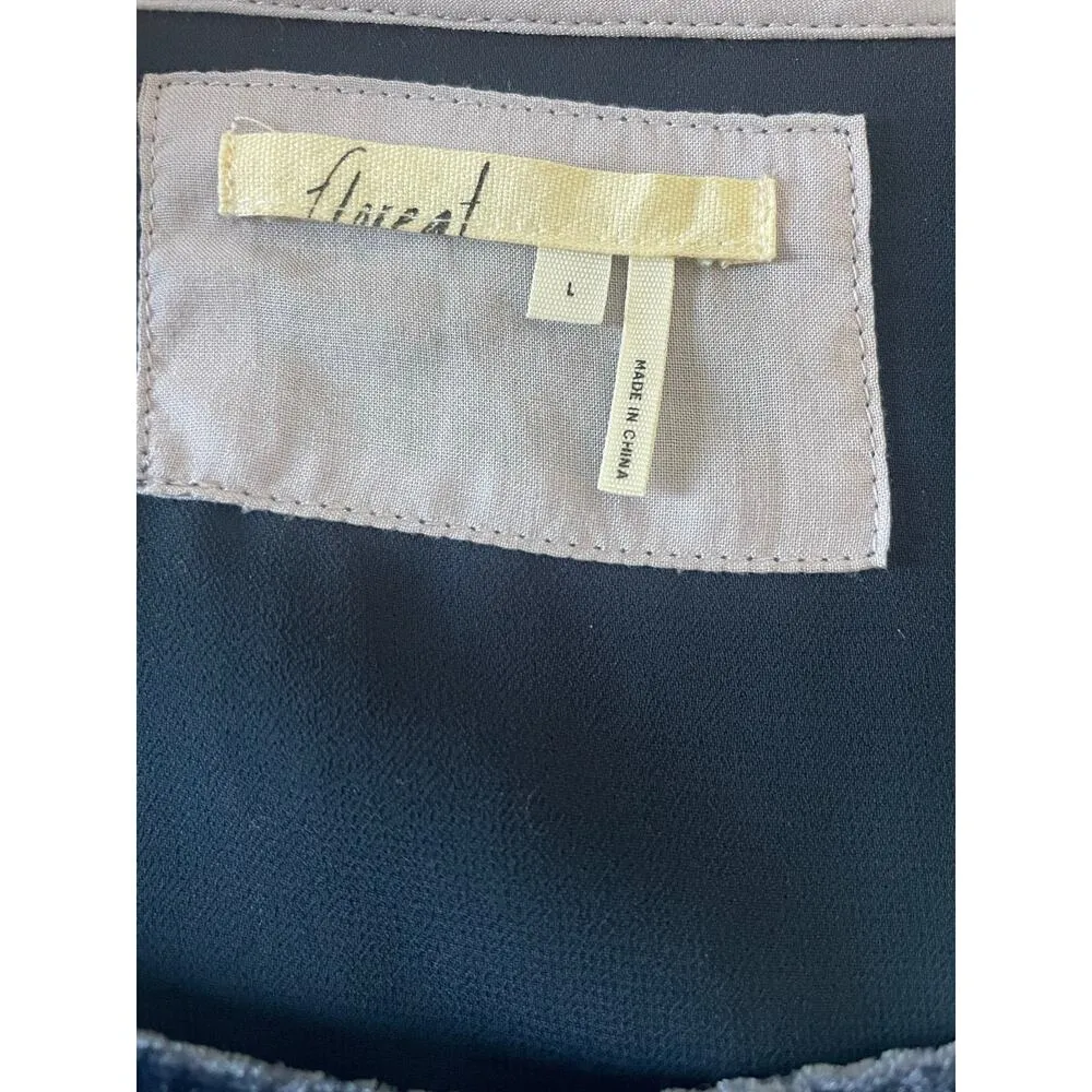 Anthropologie Floreat Blue Crushed Velvet Shirt Dress Size Large - Image 6