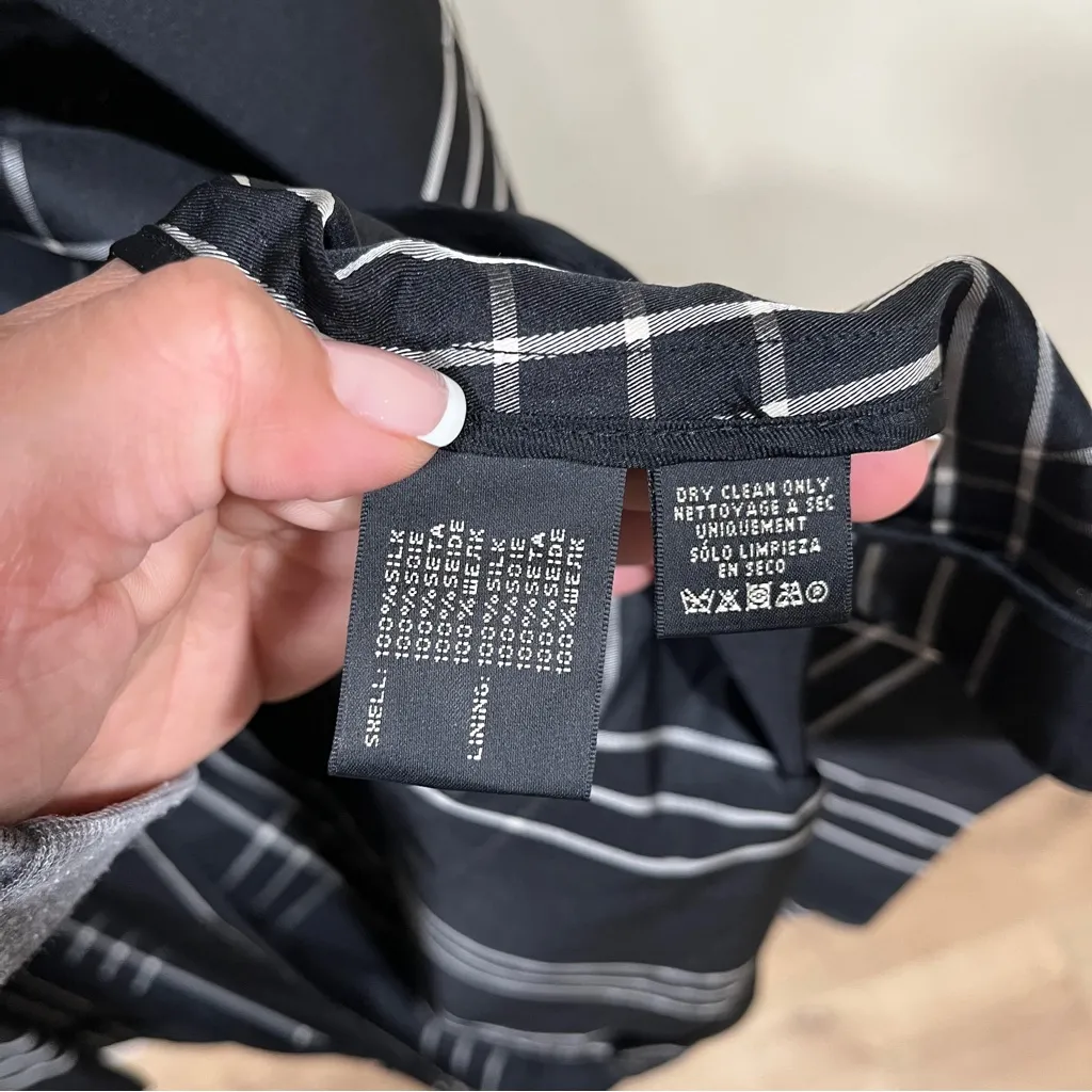 NWT Ralph Lauren black label 100% silk Y2k Trench Coat Women Black/White size 2 - Image 5