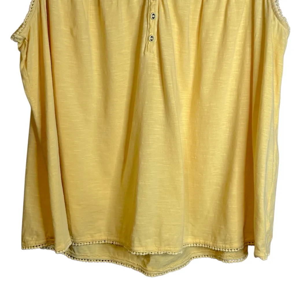 Sundance Butter Yellow Manette Lace Coquette Tank Sleeveless Top Size‎ XL - Image 4