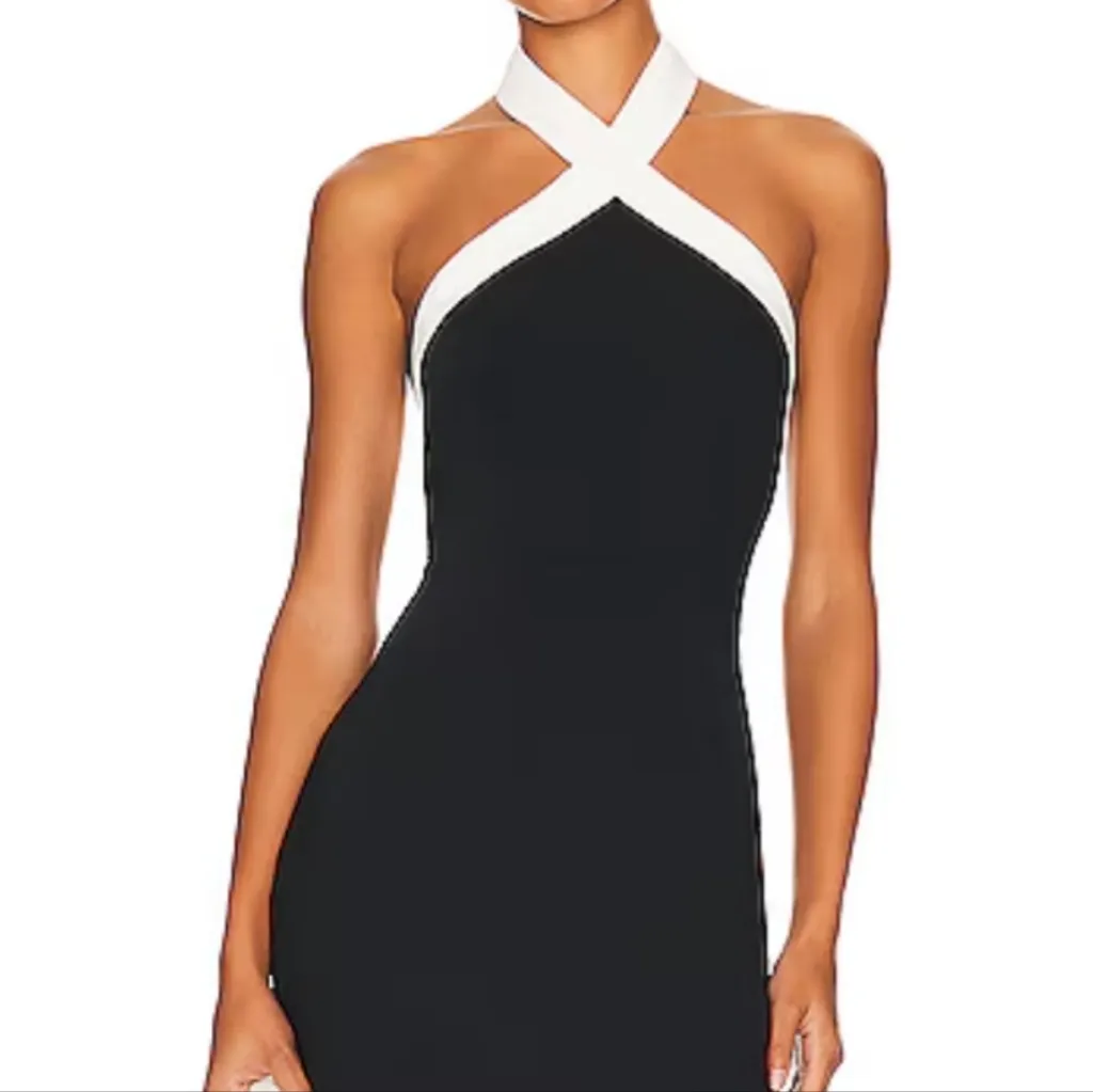 New superdown Laurien Cross Front Dress in Black Maxi White Backless Gown XS - Image 12