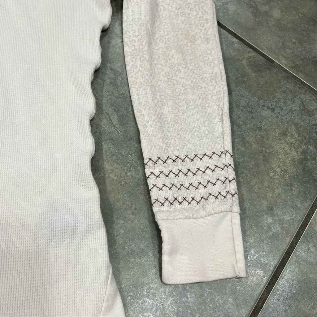 Kuhl Tan Thermal Henley Waffle Knit Scoopneck Long Sleeve Top Women's Sz L Base - Image 3