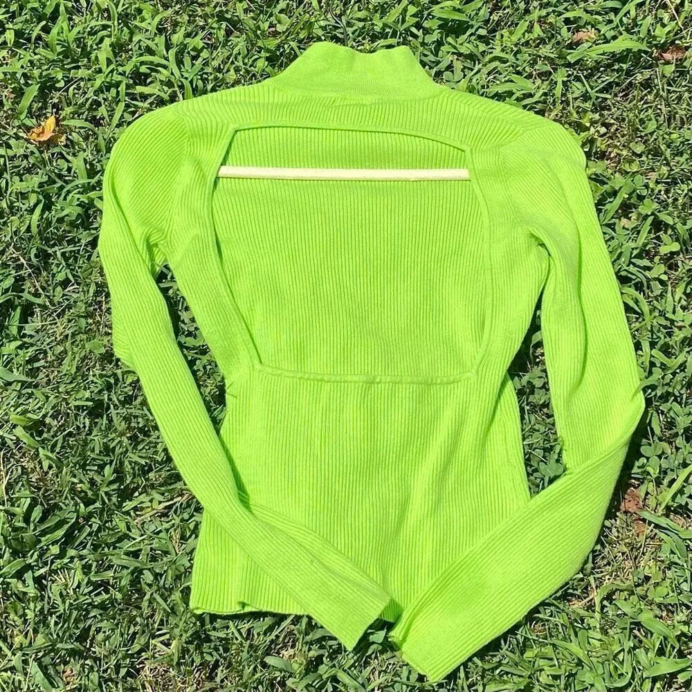 LPA  Revolve Neon Open Back Turtleneck Sweater | S - Image 3