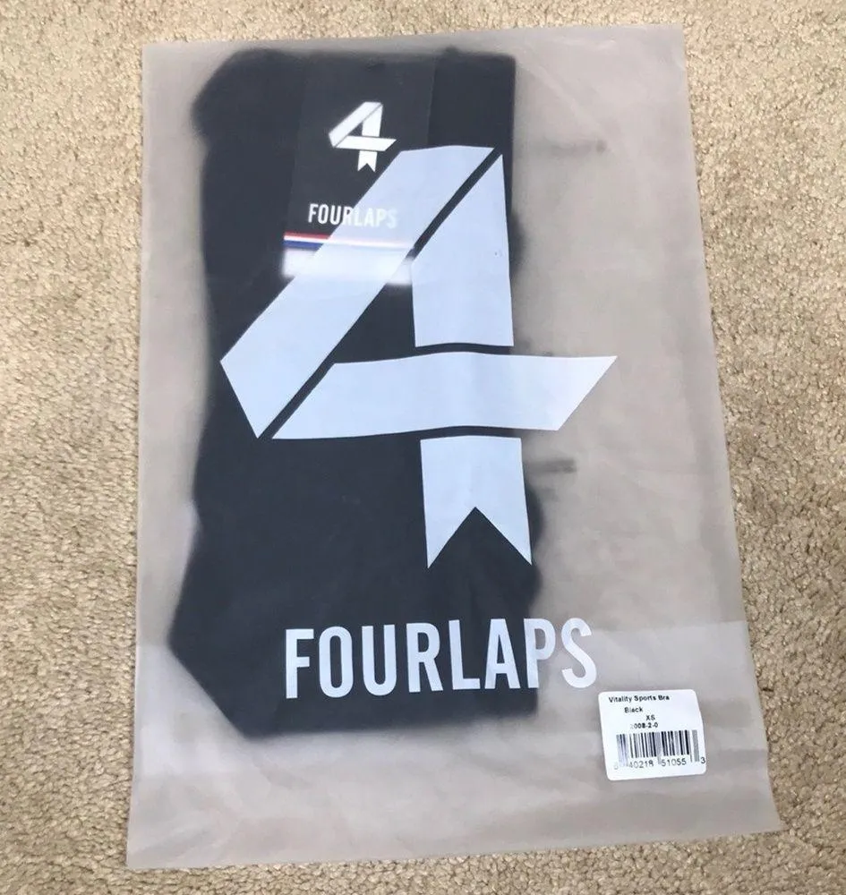 NWT FOURLAPS Women’s Black Vitality Sports Bra Size XS - Image 4