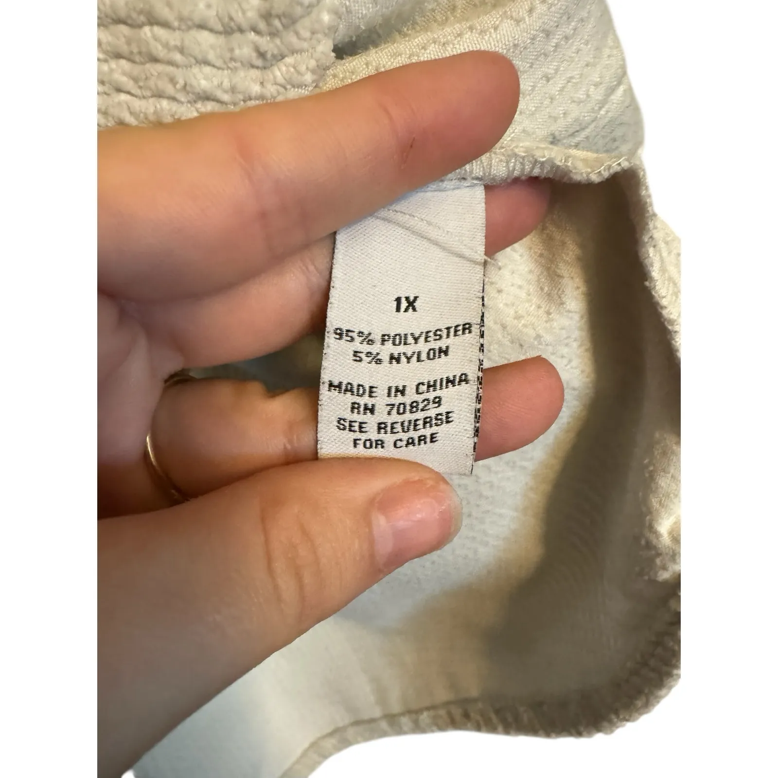 Rue+ 1X Beige Corduroy Oversized Shacket Button Down Long Sleeve Jacket - Image 7