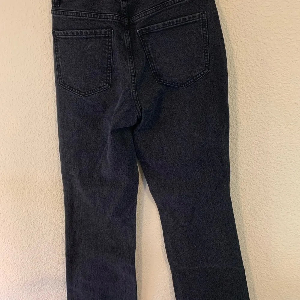 Pacsun black frayed edge high rise straight jeans size 24 grunge moto concert - Image 9
