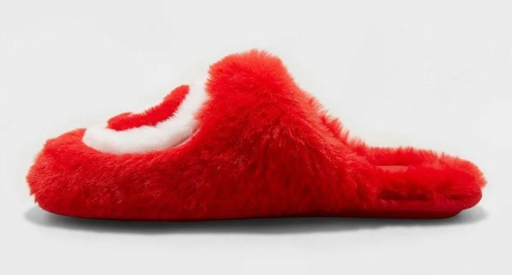 NWOT TARGET Red Fuzzy Slippers - Image 2