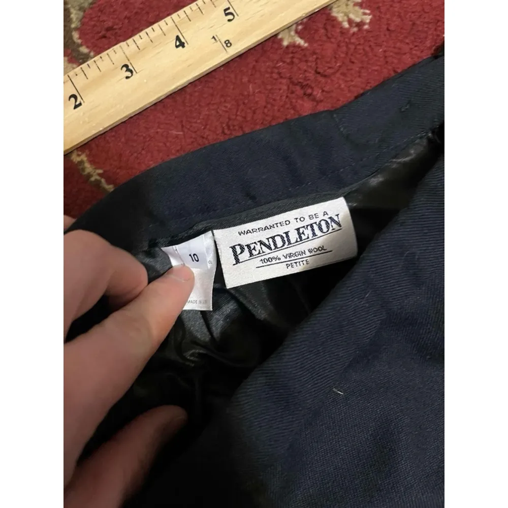 Vintage Womens Pendleton Black Academia Business Casual Wool Pencil Skirt 10P - Image 6