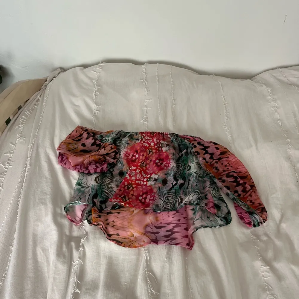 strapless chiffon blouse top - Image 2