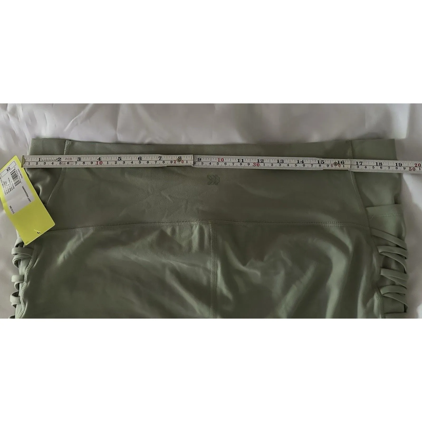 All in Motion Women's Corded High-Rise 3/4 Leggings W/pockets Light Green Sz 2X - Image 7