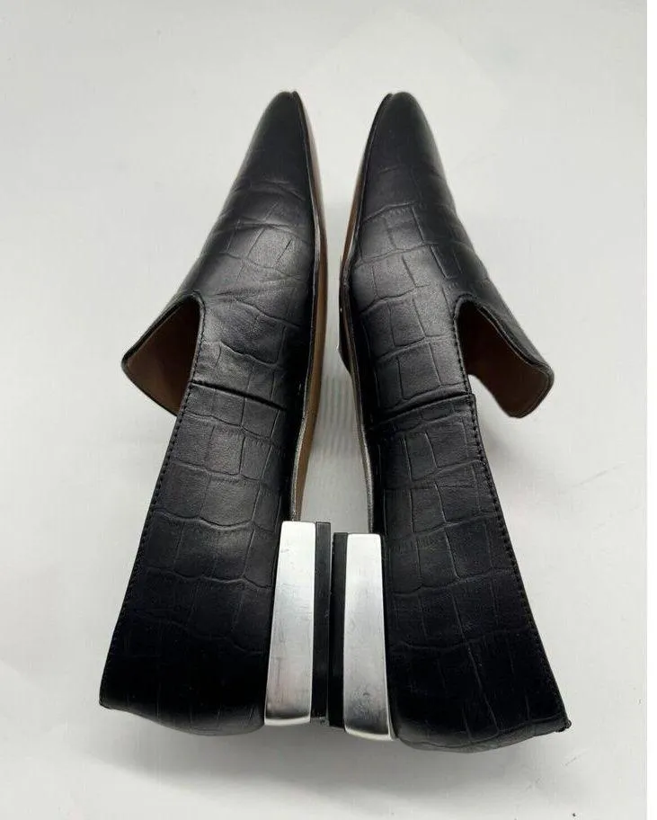 Linea Paolo Missy Black Leather Slip On Square Toe Loafers Women’s Size 7 - Image 8