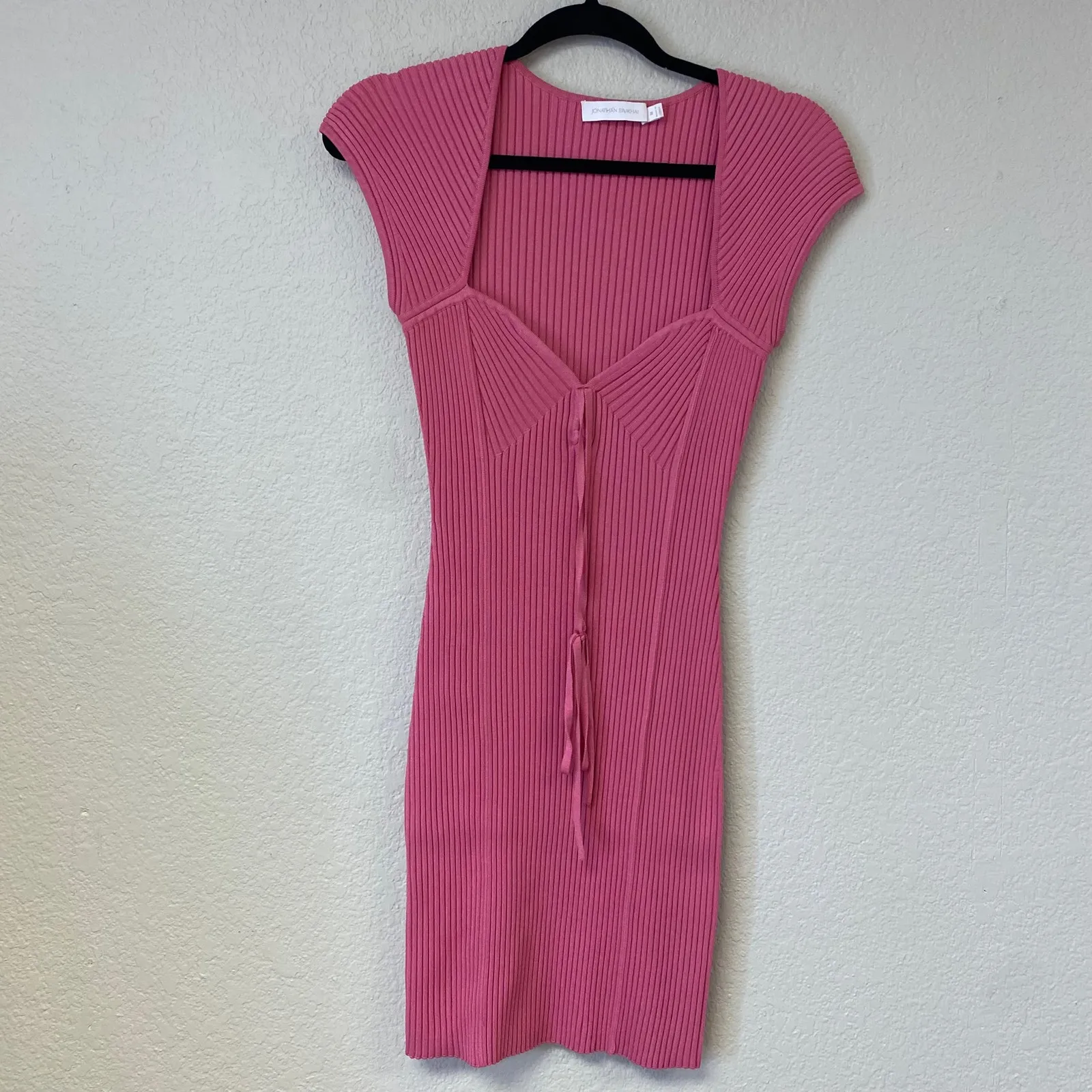 JONATHAN SIMKHAI Florence Mini Dress in Pink Punch Size Medium - Image 5