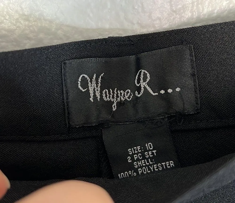 EUC Vintage Wayne R ... Black Slack Trouser Cropped Pants sz 10 - Image 5