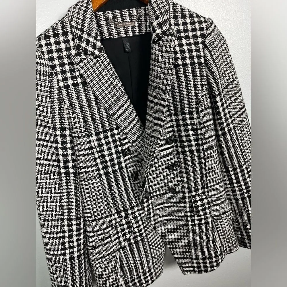 ❄️White House Black Market Plaid Tweed Blazer - Image 2