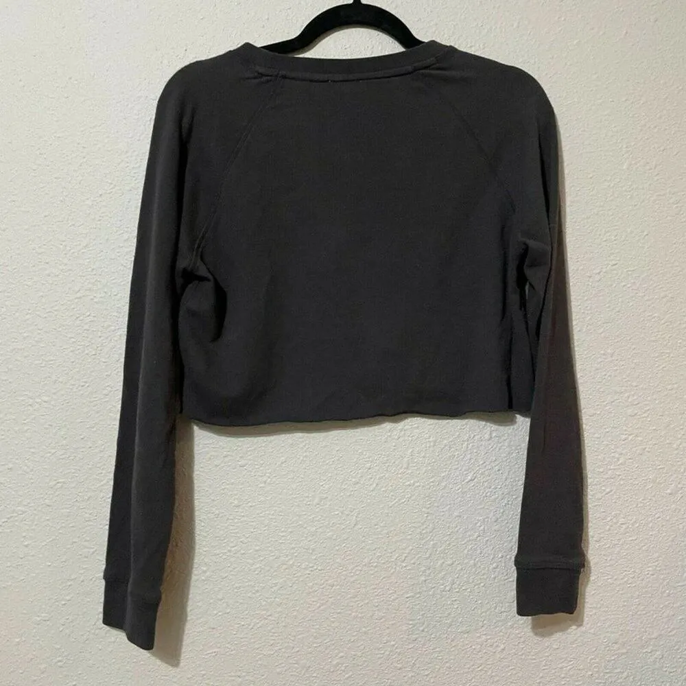 Levis Womens Black Regular Fit Round Neck Long Sleeve Cropped Sweatshirt Small - Image 2