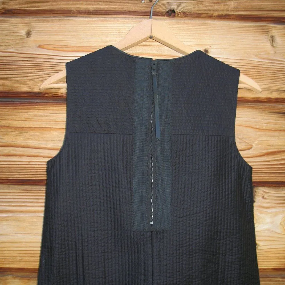 Rag & Bone Decoy Black Quilted Shift Dress Leather Trim - Image 7