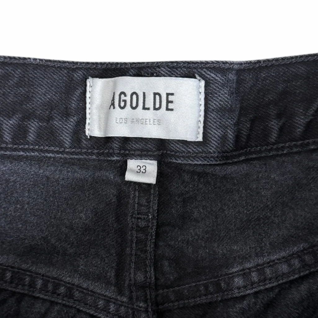 Agolde Parker Long Shorts Fright Black - Image 7