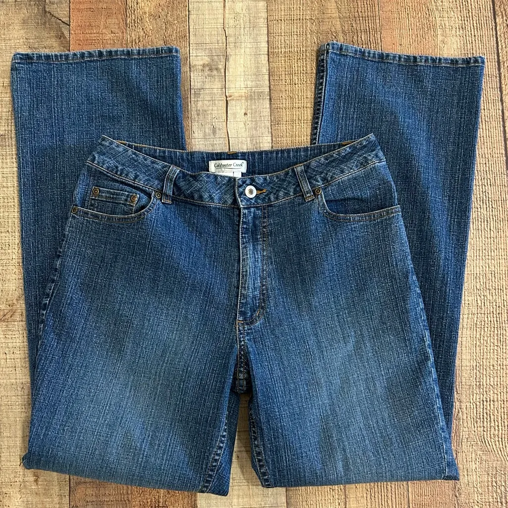 Coldwater Creek Bootcut Jeans Size 10 Mid Rise Stretch Denim Blue Women Classic - Image 1