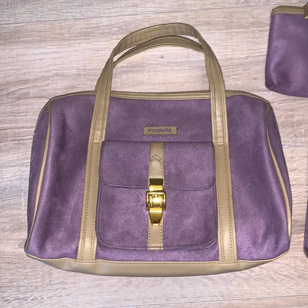 Modella purple soft matching clutch wallet & handbag - Image 2