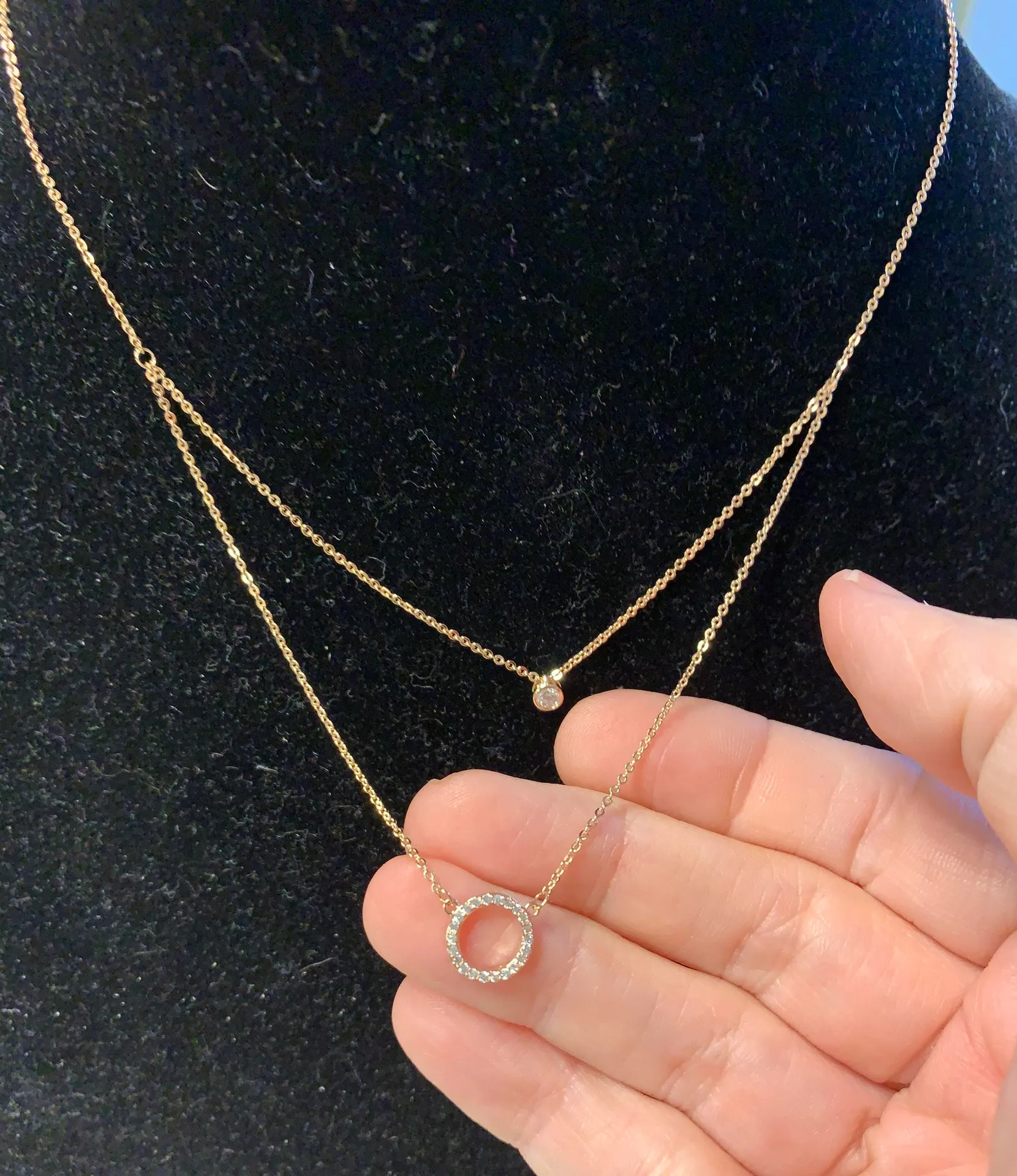 New CZ Gold Filled 2 Layer Necklace - Image 2