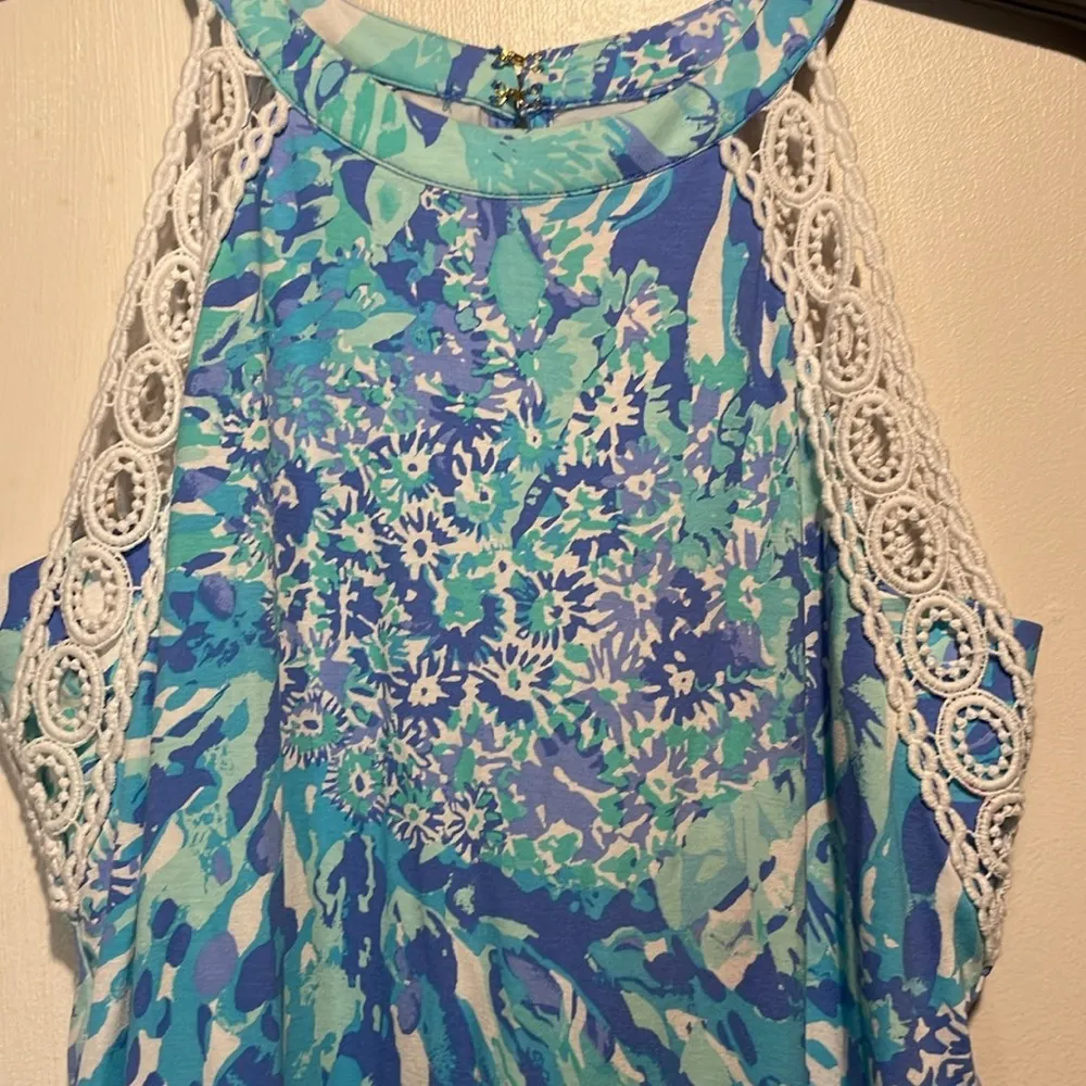 Lilly Pulitzer NWT LaLa Halter Romper Blue Haven Hey Hey Soleil- Size XXS - Image 5