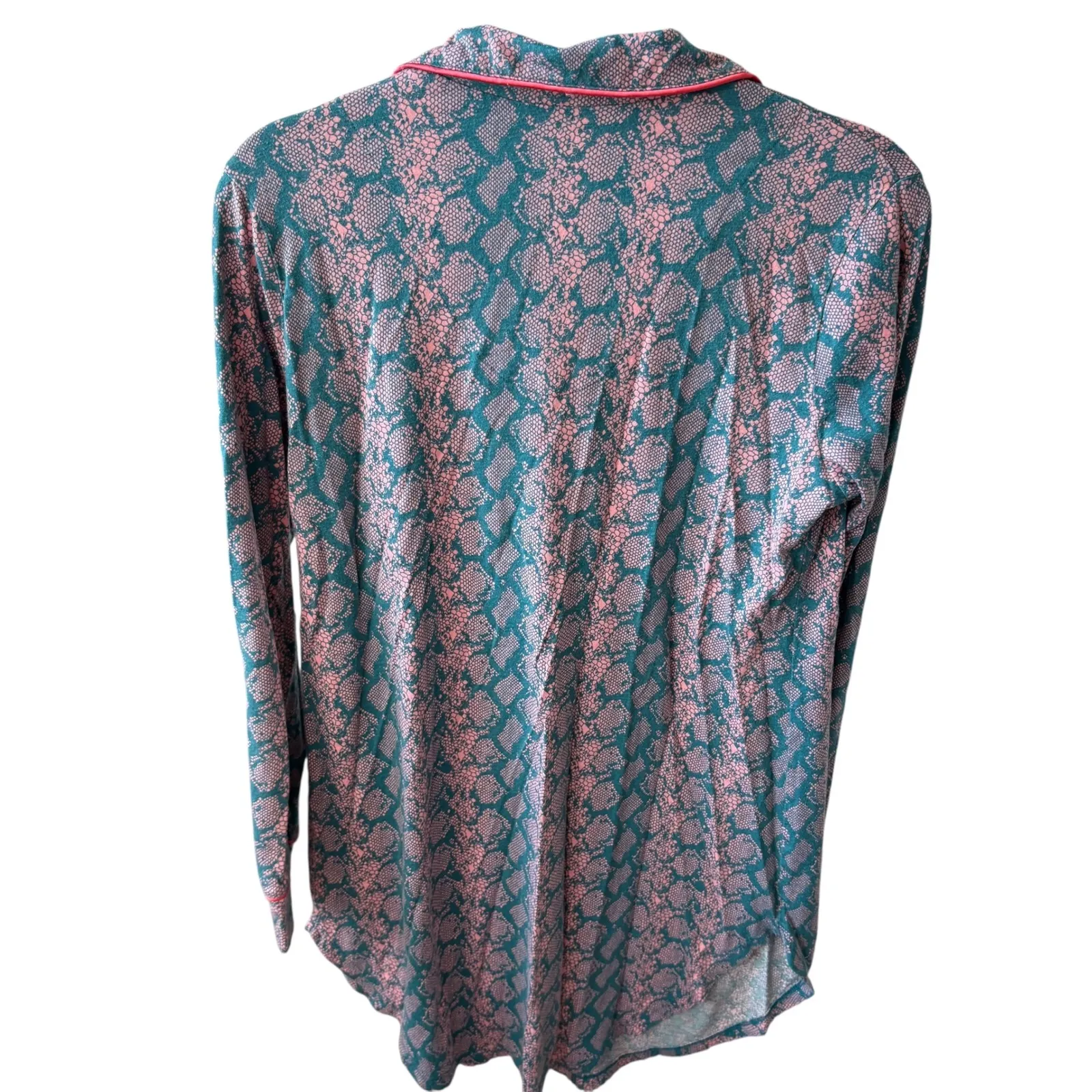 Cosabella Pajama Nightgown Teal‎ Pink Snake Print Loungewear Sleepwear Medium - Image 2