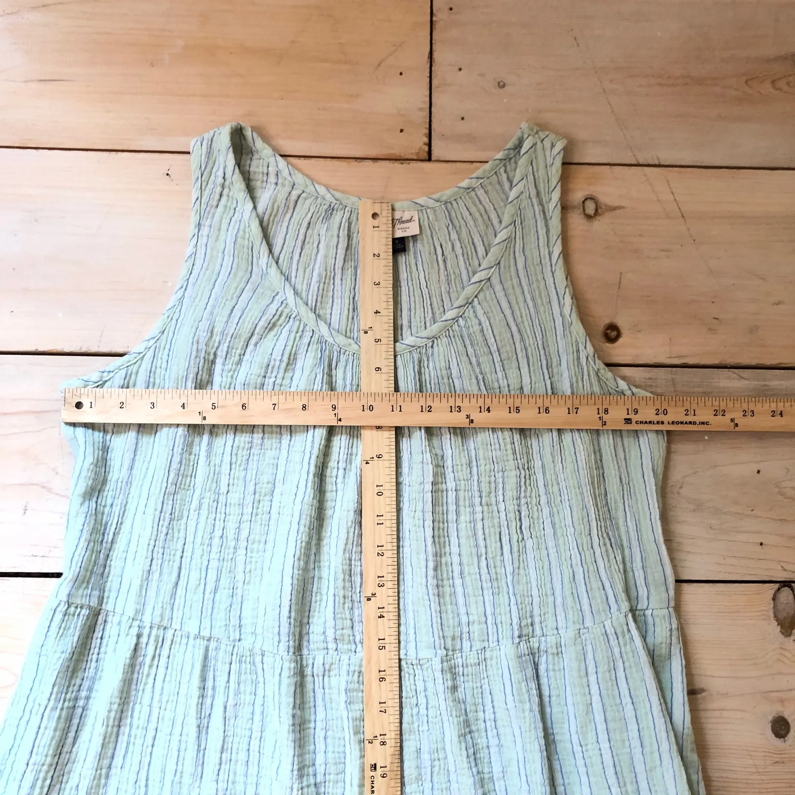 Universal Thread NWOT Women's Mini Sundress Light Green Striped 1X - Image 9