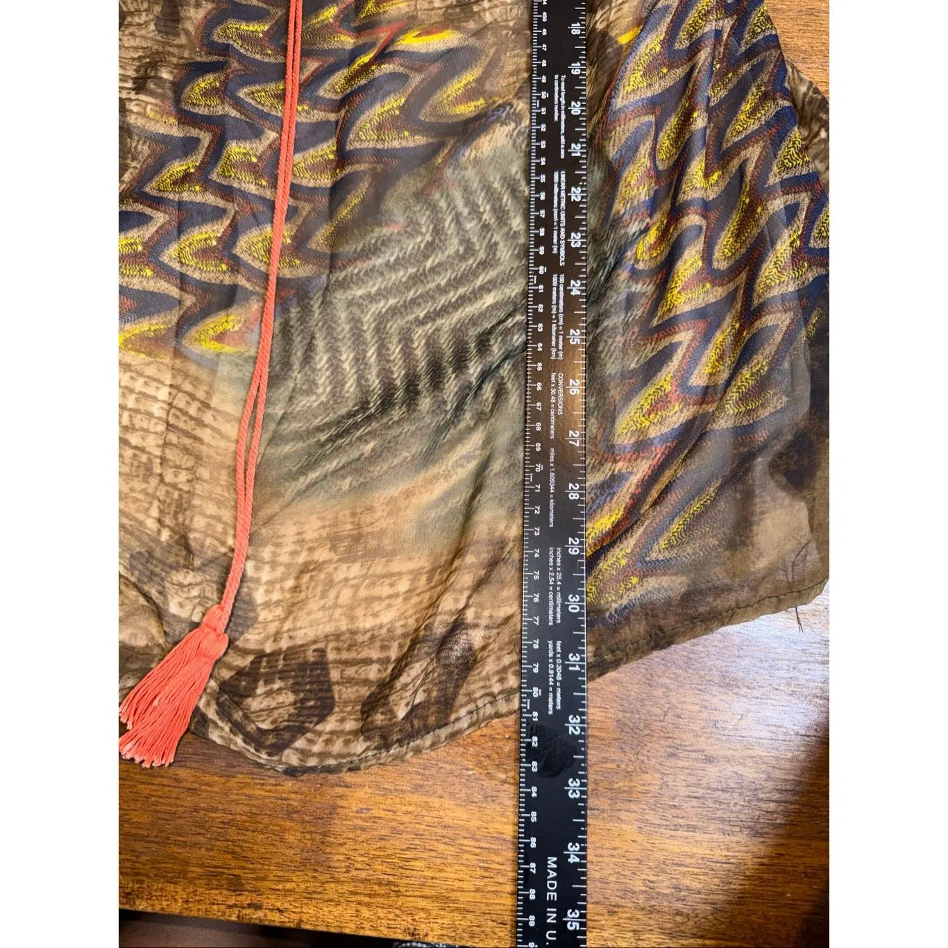 Black Bead Abstract Print Tunic Top Off The Shoulder - Image 6