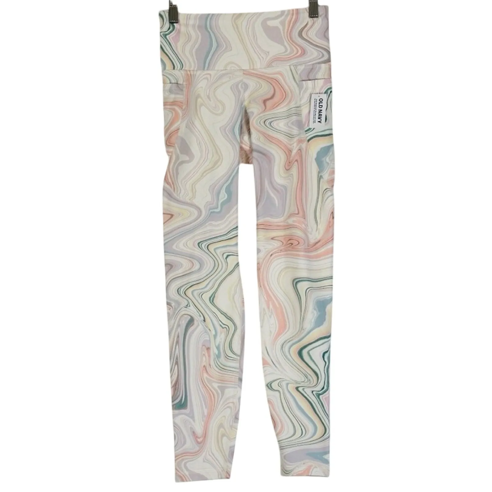 NWT Old Navy PowerSoft Leggings Womens S Marble Swirl High Rise Yoga Athleisure - Image 2