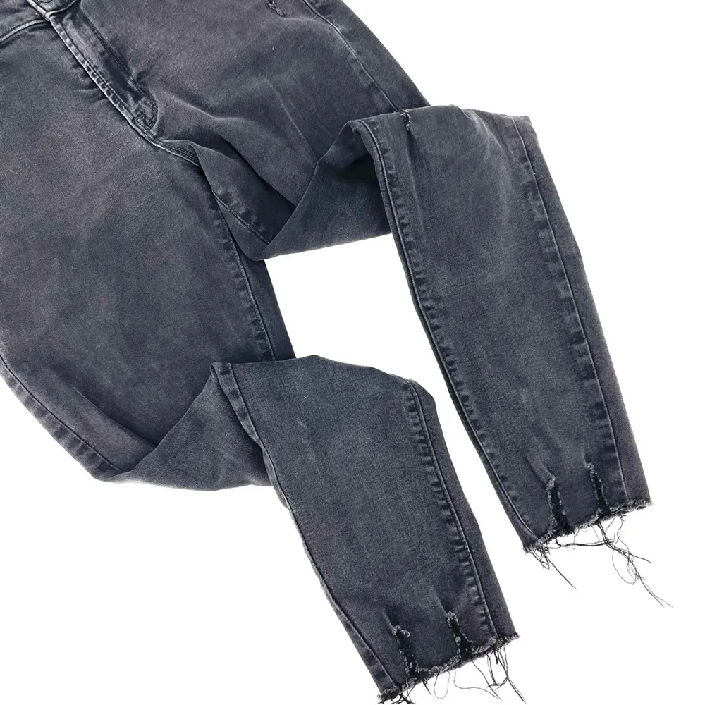 OLD NAVY High-Waisted Black Gray Wash Distressed Rockstar Super-Skinny Jeans - Image 5