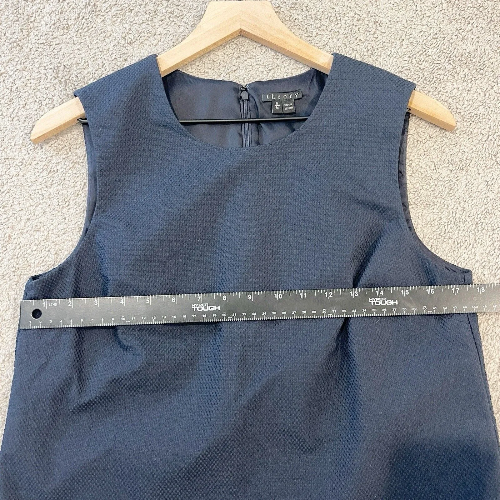 Theory Tank Top Women Med Blue White Modal Layered Textured Preppy Structured - Image 8