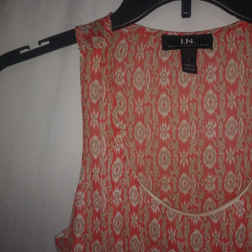 I.N. L Orange Tan Sleeveless Summer Top - Image 3