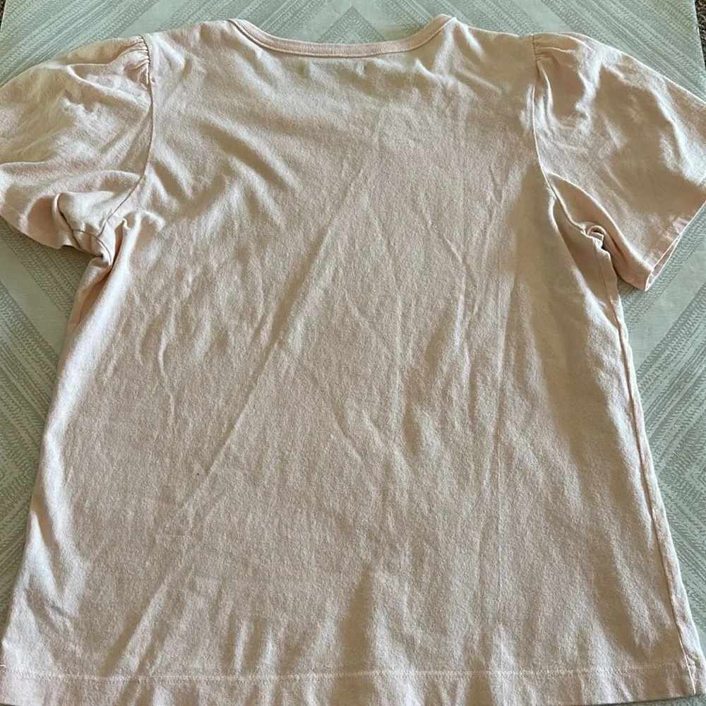 Citizens of Humanity Women’s Peach (Pink) Short-sleeve Ruffled Shoulder Top - Image 6