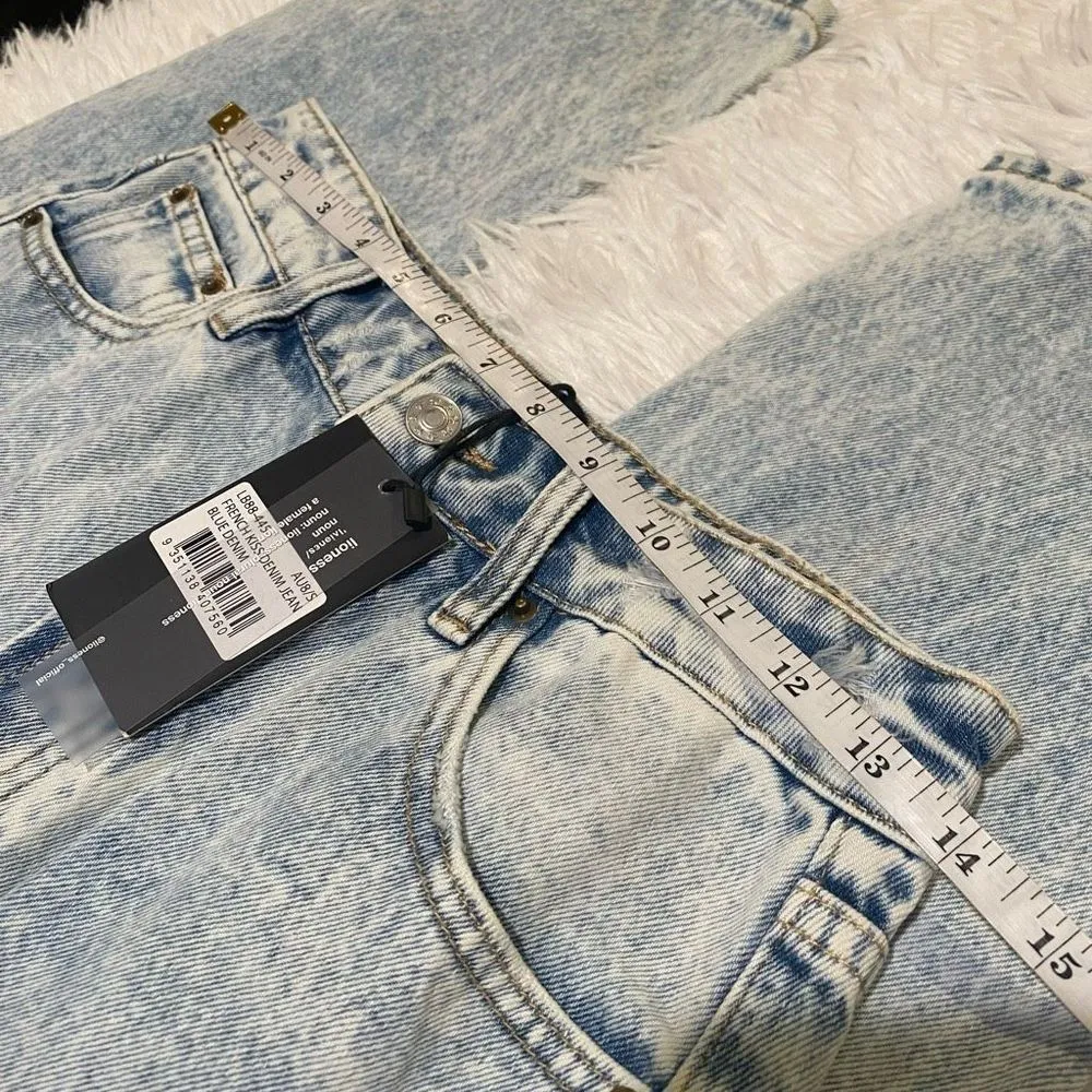 LIONESS  French Kiss Straight Leg Jean in Blue Denim NWT - Image 3