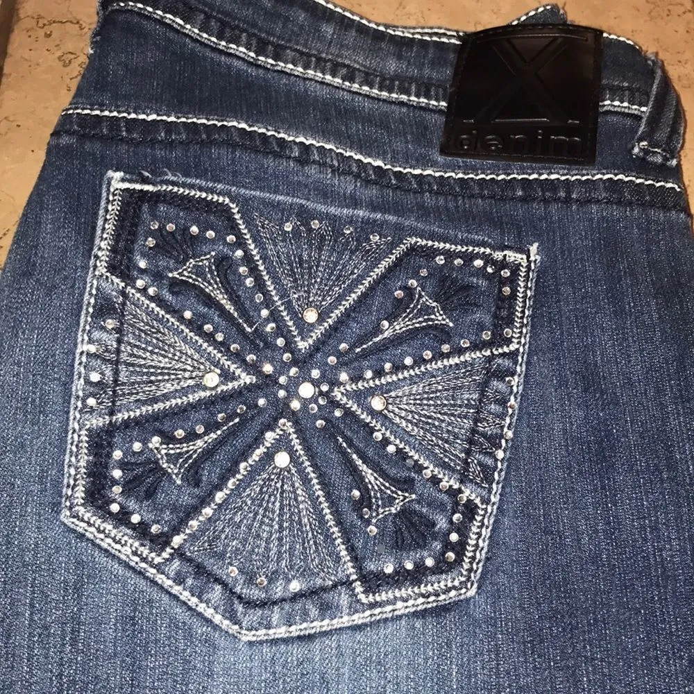 Ten Denim boot cut blingy Premium Denim, stretchy Blue Size undefined - Image 2
