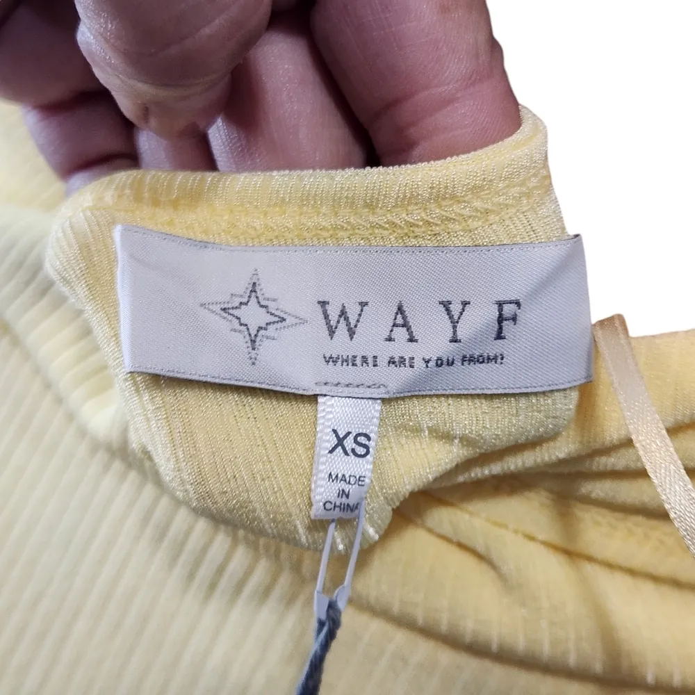 Nordstrom Wayf NWT Yellow Halter Scrunched Leg Fitted Dress Sz XS - Image 11