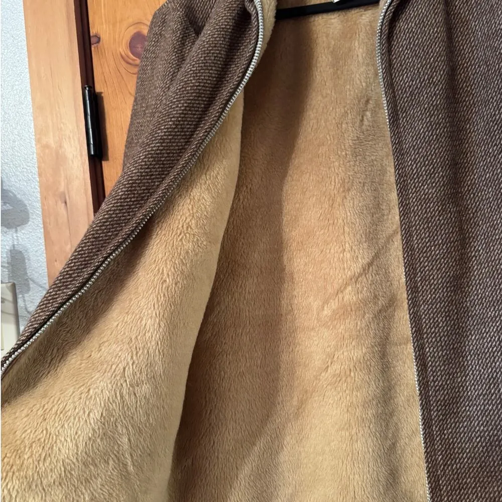 Vintage 80's 90's Woolrich Brown Tweed Wool Blend Full Zip Jacket M USA - Image 10