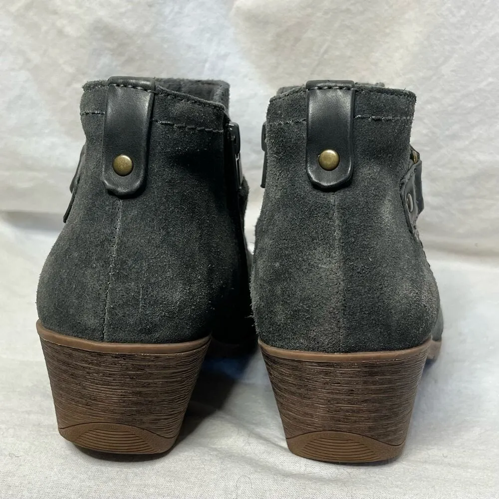 Earth‎ Origins Women's Odel Gray Suede Ankle Boots Size 8.5 Block Heel Zip Close - Image 7